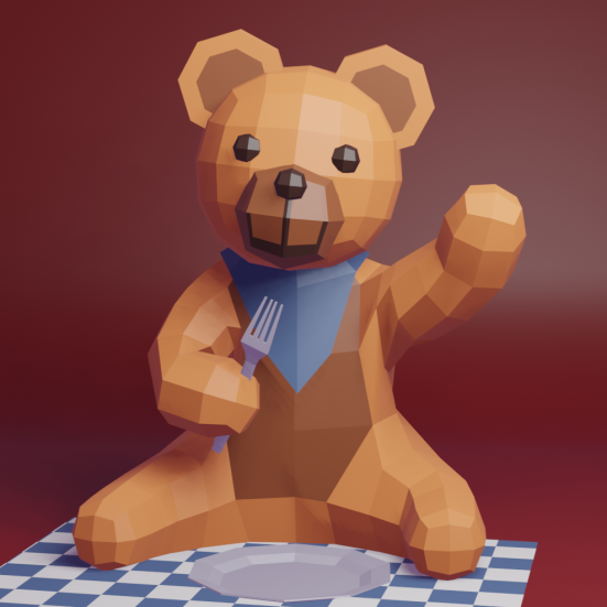 Billede af Bamse, der er klar til noget godt mam.