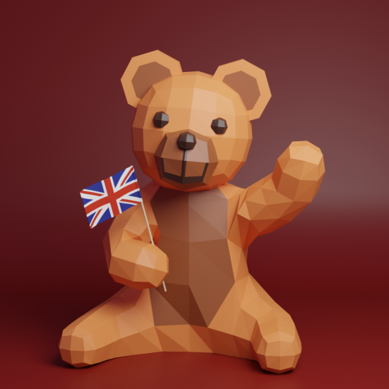 Picture of Teddy Bear with a union jack.