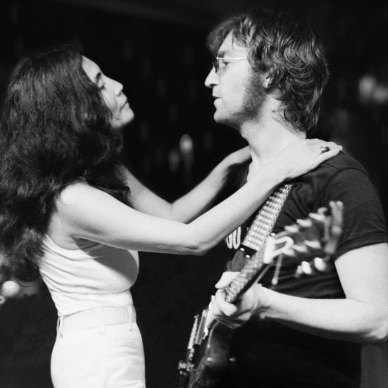 John Lennon og Yoko Ono til koncerten One to One.