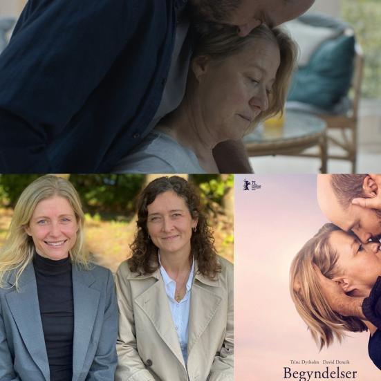 Billeder fra filmen Begyndelser samt et portræt af de to sognepræster.