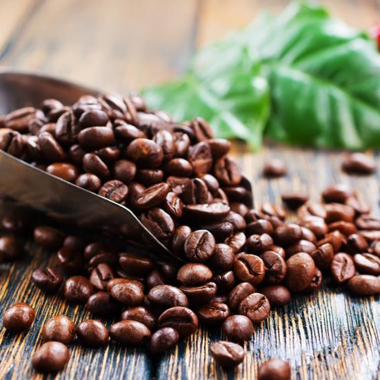 Billede af kaffebønner.