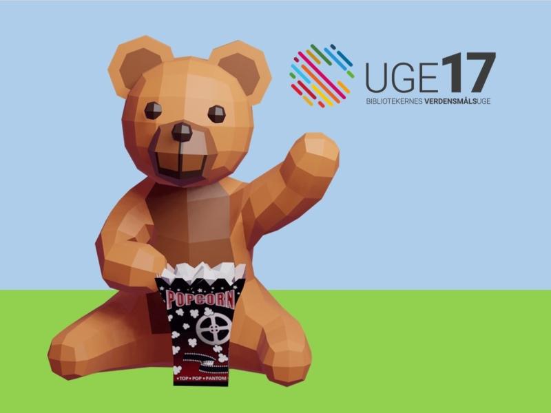 Billede af Bamse, der vinker med logo for Uge 17