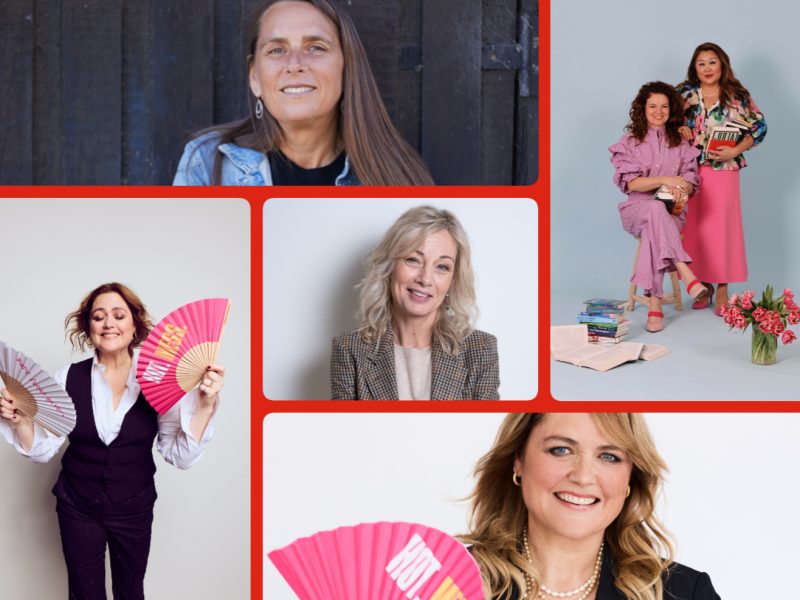 Billeder af damerne fra forfatterarrangementet.