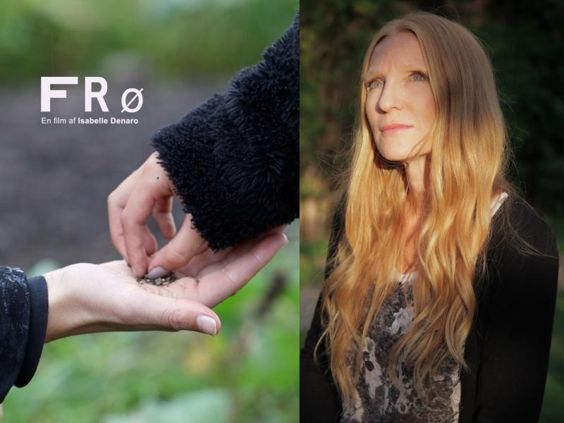 Plakat til filmen FRø samt portræt af instruktør Isabelle Denaro