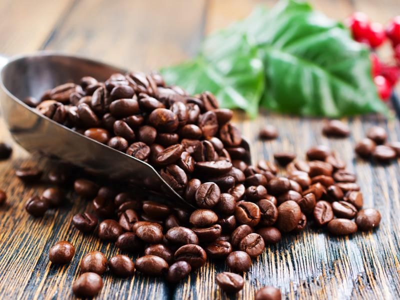 Billede af kaffebønner.