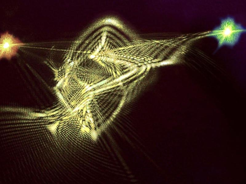 Billede af lys, der illustrerer kvantefysik.