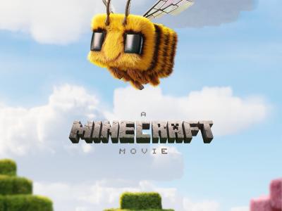 Et billede af en firkantet bi fra En Minecraft Film