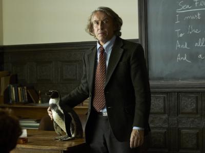Steve Coogan med pingvin.