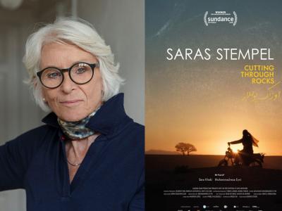 Birgitte Possing og plakaten til filmen Saras Stempel.