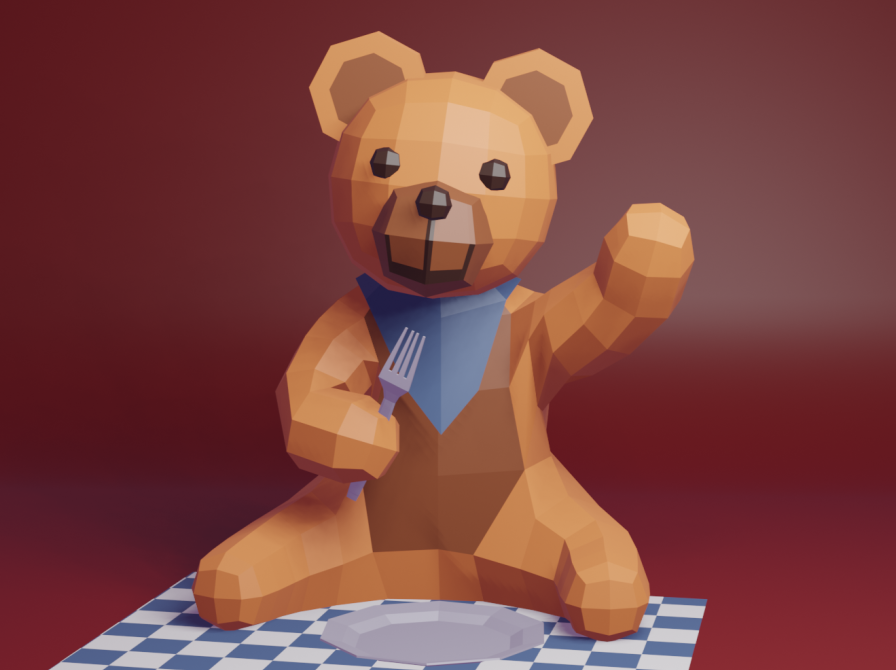 Billede af Bamse, der er klar til noget godt mam.